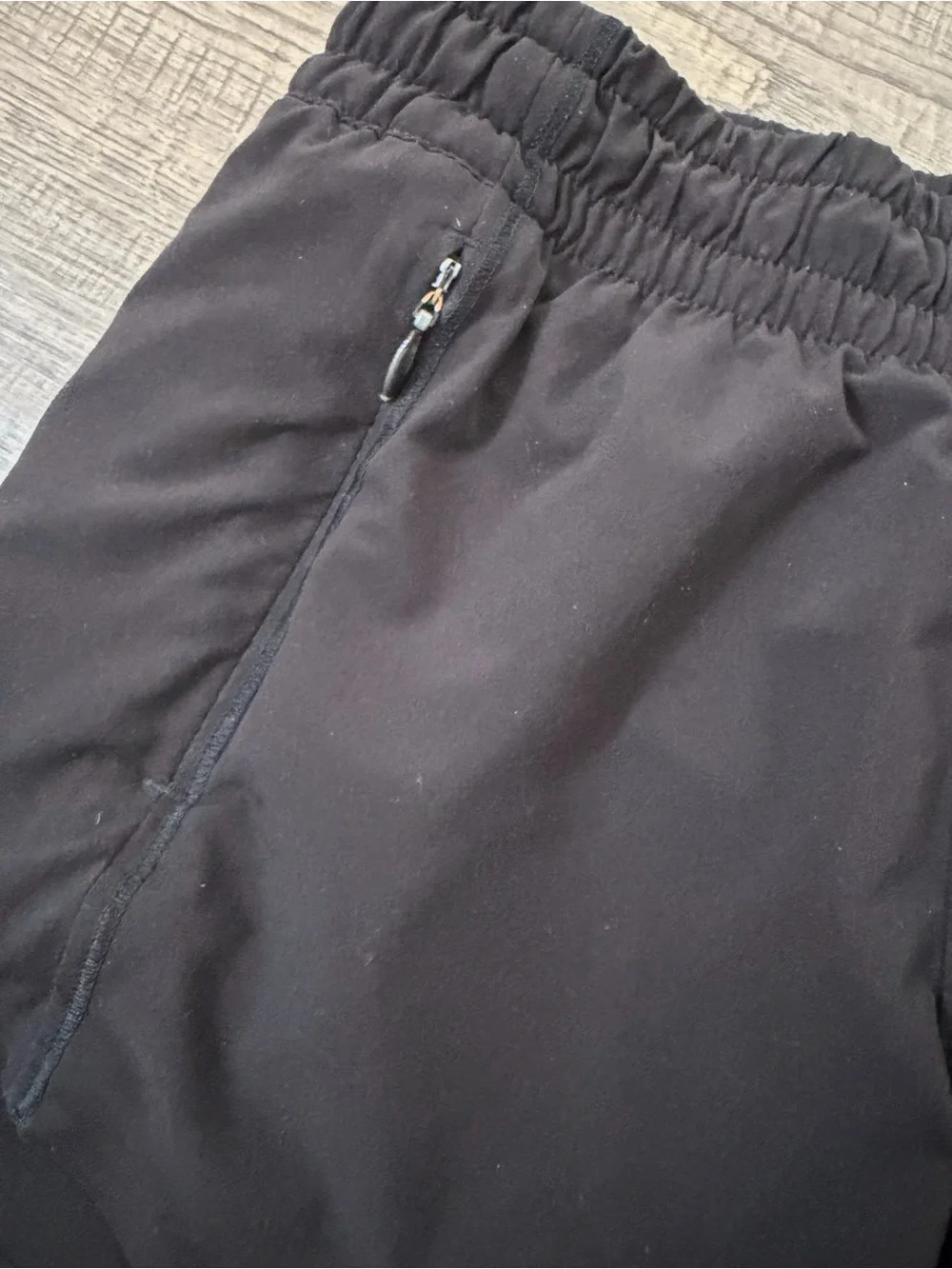 Athleta Black Girls' Running Shorts with Zipper Pocket